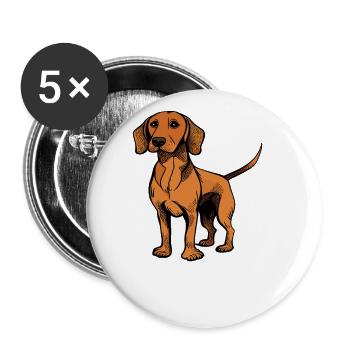 Chien dans le style comique - Lot de 5 grands badges (56 mm) - blanc - Devant