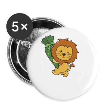 bye bye kindergarten hello school lion - Buttons large 2.2''/56 mm (5-pack) - white - Front