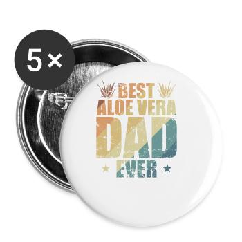Best Aloe Vera Dad Ever Medicinal Plant Skin - Buttons large 2.2''/56 mm (5-pack) - white - Front