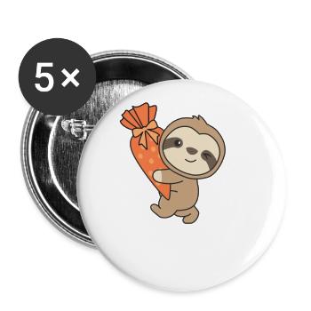 bye bye nursery hello school sloth - Buttons large 2.2''/56 mm (5-pack) - white - Front