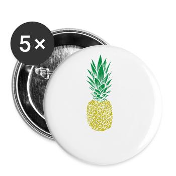 Pineapple tropical sweet fruit - Buttons large 2.2''/56 mm (5-pack) - white - Front