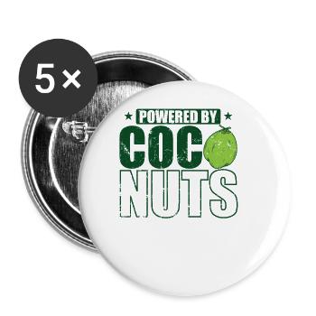Powered by Coconuts Palm Exotic Fruit - Buttons large 2.2''/56 mm (5-pack) - white - Front