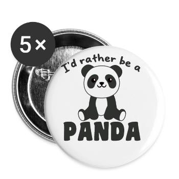 Je préfère être un panda - panda mignon - Lot de 5 grands badges (56 mm) - blanc - Devant