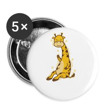Cute Giraffe Zoo Africa Safari - Buttons large 2.2''/56 mm (5-pack) - white - Front