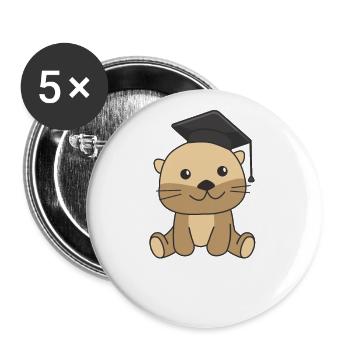 Kids Kindergarten nailed it Otter Graduation - Buttons groß 56 mm (5er Pack) - Weiß - Vorne
