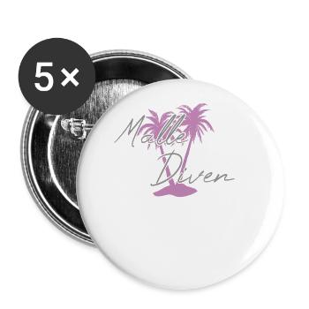 Malle Divas - Buttons large 2.2''/56 mm (5-pack) - white - Front