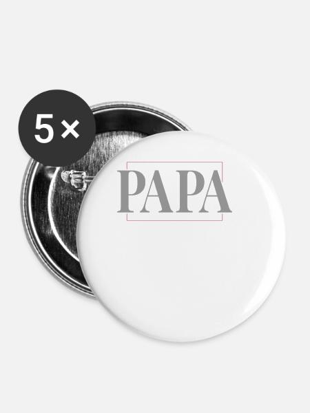 papa - Buttons groß 56 mm (5er Pack) - Weiß