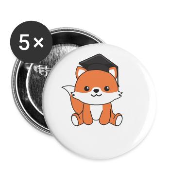 Kids Kindergarten nailed it Fuchs Graduation - Buttons groß 56 mm (5er Pack) - Weiß - Vorne