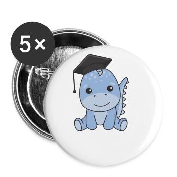 Kids Kindergarten nailed it Dino Graduation - Buttons groß 56 mm (5er Pack) - Weiß - Vorne