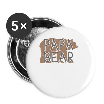 Papa bear - Buttons groß 56 mm (5er Pack) - Weiß - Vorne