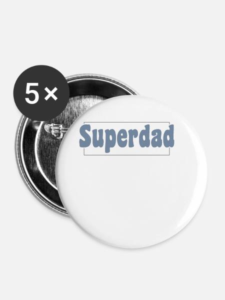 Superdad - Buttons groß 56 mm (5er Pack) - Weiß