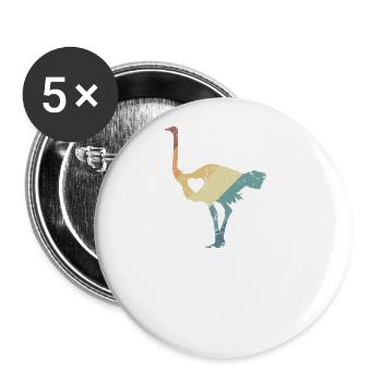 Ostrich bird animal in the savannah - Buttons large 2.2''/56 mm (5-pack) - white - Front