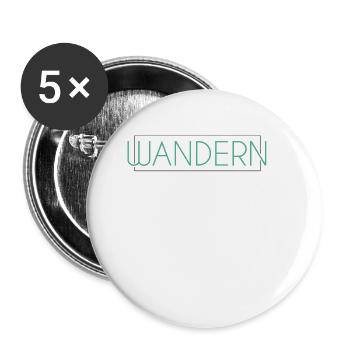 Wandern Schriftzug - Buttons groß 56 mm (5er Pack) - Weiß - Vorne