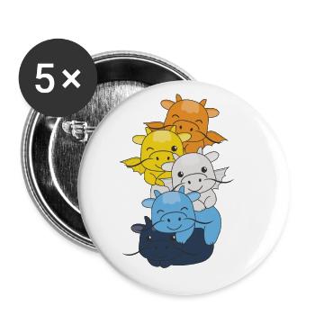 Aroace Flag Pride LGBTQ Cute Dragon Stack - Buttons large 2.2''/56 mm (5-pack) - white - Front