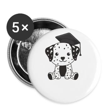 Kids Kindergarten nailed it Dalmatiner Graduation - Buttons groß 56 mm (5er Pack) - Weiß - Vorne