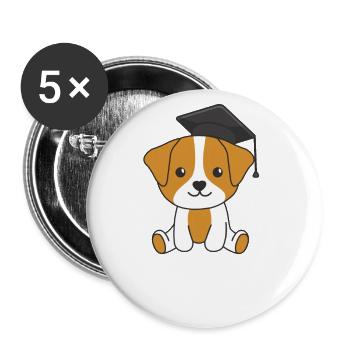 Kids Kindergarten nailed it Jack Russell - Buttons groß 56 mm (5er Pack) - Weiß - Vorne
