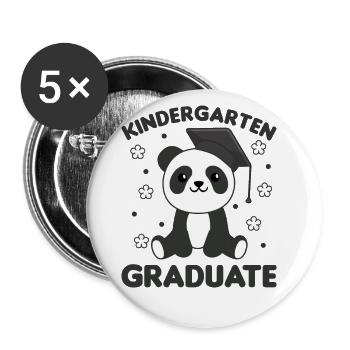 Enfants Diplômé de la maternelle Panda Graduation - Lot de 5 grands badges (56 mm) - blanc - Devant