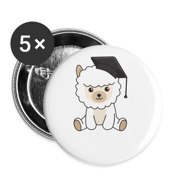 Kids Kindergarten nailed it Alpaka Graduation - Buttons groß 56 mm (5er Pack) - Weiß - Vorne