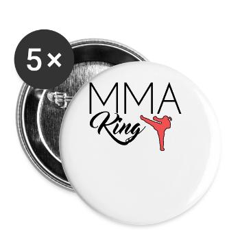 MMA King - Buttons groß 56 mm (5er Pack) - Weiß - Vorne