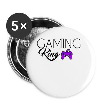 Roi du jeu - Lot de 5 grands badges (56 mm) - blanc - Devant