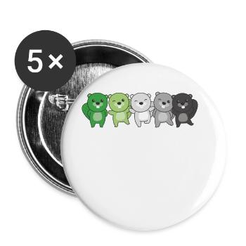 Aromantik Flag Pride LGBTQ süßer Biber - Buttons groß 56 mm (5er Pack) - Weiß - Vorne