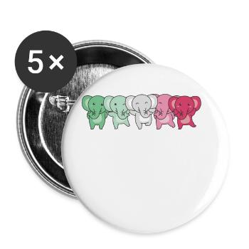 Abrossexual Flag Pride LGBTQ Cute Elephant - Buttons large 2.2''/56 mm (5-pack) - white - Front