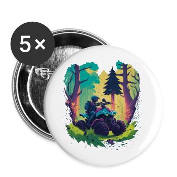 Quad Motorsport Offroad Biker Abenteuer Bike - Buttons groß 56 mm (5er Pack) - Weiß - Vorne