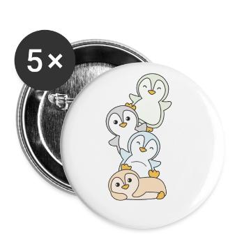 Unlabeld Flag Pride LGBTQ cute penguin - Buttons large 2.2''/56 mm (5-pack) - white - Front