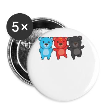 Polyamory Flag Gay Pride LGBTQ Bear - Buttons large 2.2''/56 mm (5-pack) - white - Front