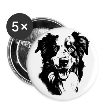 Australian Shepherd - Buttons groß 56 mm (5er Pack) - Weiß - Vorne