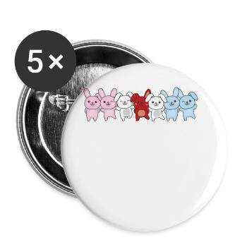 hijra flag pride LGBTQ mignon lapin bande - Lot de 5 grands badges (56 mm) - blanc - Devant