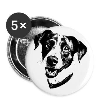 Jack Russell Terrier - Buttons large 2.2''/56 mm (5-pack) - white - Front