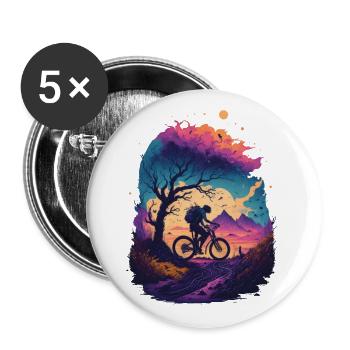 Vélo VTT Cycliste Route Vélo Sport Vélo - Lot de 5 grands badges (56 mm) - blanc - Devant