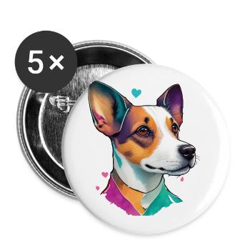 Jack Russell Terrier Dog Dog Lover Design - Buttons large 2.2''/56 mm (5-pack) - white - Front