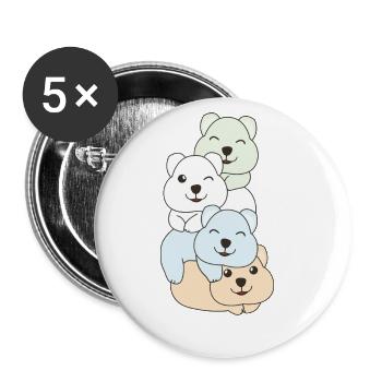 Unlabeld Flag Pride LGBTQ Cute Quokka - Buttons large 2.2''/56 mm (5-pack) - white - Front