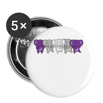 Graysexual Flag Pride LGBTQ Cute Elephant - Buttons large 2.2''/56 mm (5-pack) - white - Front