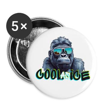 Cool Gorilla - Buttons large 2.2''/56 mm (5-pack) - white - Front