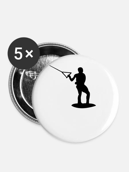 Wakeboarding - Buttons groß 56 mm (5er Pack) - Weiß