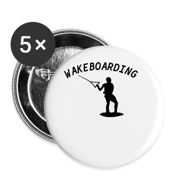 Wakeboard - Lot de 5 grands badges (56 mm) - blanc - Devant