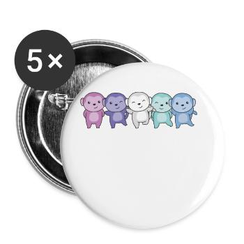 Spectrasdrapeau sexuel Fierté LGBTQ Singe mignon - Lot de 5 grands badges (56 mm) - blanc - Devant