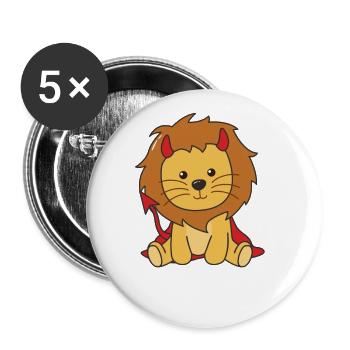 Lion Happy Halloween Devil Costume - Buttons large 2.2''/56 mm (5-pack) - white - Front