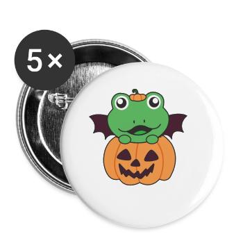Frog Happy Halloween Pumpkin Bat Costume - Buttons large 2.2''/56 mm (5-pack) - white - Front