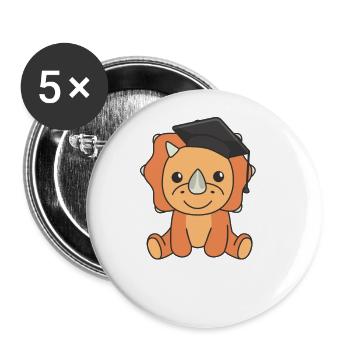 Kids Kindergarten nailed it Triceratops Graduation - Buttons groß 56 mm (5er Pack) - Weiß - Vorne