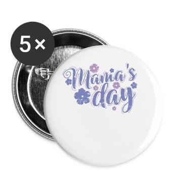 Mama's Day Mother's Day Family - Buttons large 2.2''/56 mm (5-pack) - white - Front