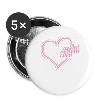 Meilleure maman de fête des mères - Lot de 5 grands badges (56 mm) - blanc - Devant