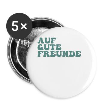 Auf gute Freunde - Buttons groß 56 mm (5er Pack) - Weiß - Vorne