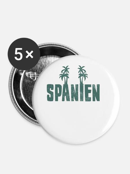Spanien Urlaub - Buttons groß 56 mm (5er Pack) - Weiß