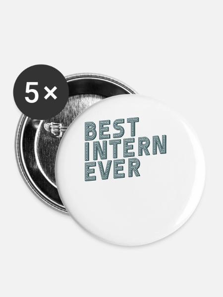bester Praktikant - Buttons groß 56 mm (5er Pack) - Weiß