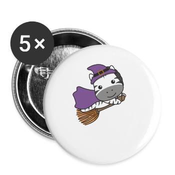 Zebra Halloween Witch Kids Witch Costume - Buttons large 2.2''/56 mm (5-pack) - white - Front