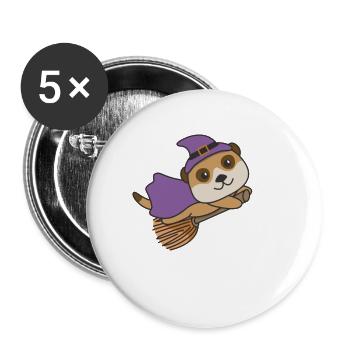 Meerkat Halloween Witch Kids Witch Costume - Buttons large 2.2''/56 mm (5-pack) - white - Front